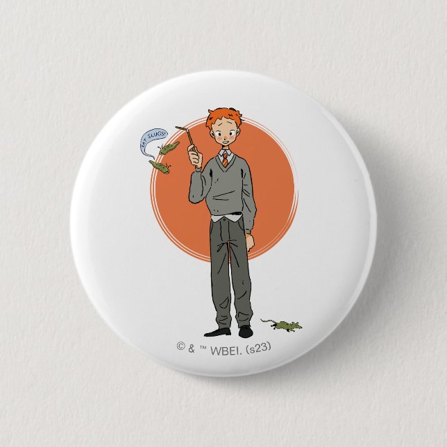 Macaron Rond 5 Cm Illustration de Ron Weasley "Eat Slugs" (Devant)