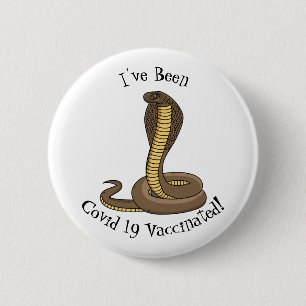 Macaron Rond 5 Cm Illustration de serpent à cobra Brown