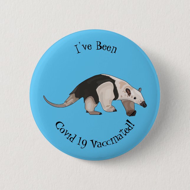 Macaron Rond 5 Cm Illustration de Tamandua (Devant)