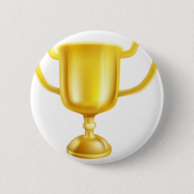 Macaron Rond 5 Cm Illustration de trophée d'or (Devant)