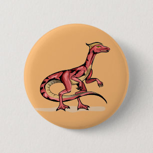 Macaron Rond 5 Cm Illustration De Velociraptor.