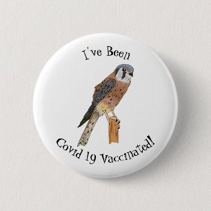 Macaron Rond 5 Cm Illustration d'oiseau américain Kestrel 