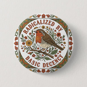 Macaron Rond 5 Cm Illustration d'oiseau radicalisé par la décence él