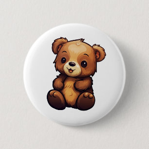 Macaron Rond 5 Cm Illustration d'ours de dessin animé