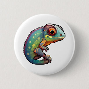 Macaron Rond 5 Cm Illustration du caméléon de dessin