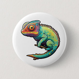 Macaron Rond 5 Cm Illustration du caméléon de dessin