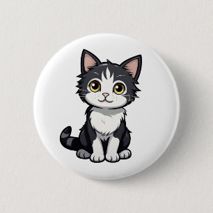 Macaron Rond 5 Cm Illustration du chat de dessin