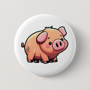 Macaron Rond 5 Cm Illustration du cochon de dessin