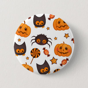 Macaron Rond 5 Cm Illustration du Motif d'Halloween mignon