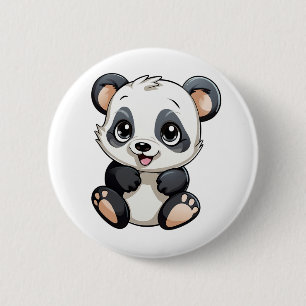 Macaron Rond 5 Cm Illustration du panda de dessin