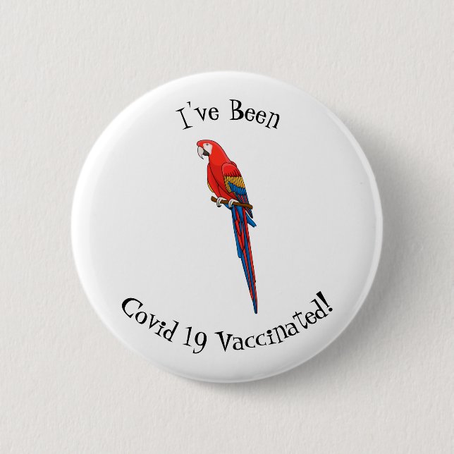 Macaron Rond 5 Cm Illustration du perroquet de macaw Scarlet (Devant)