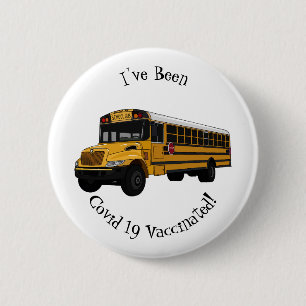 Macaron Rond 5 Cm Illustration d'un autobus scolaire