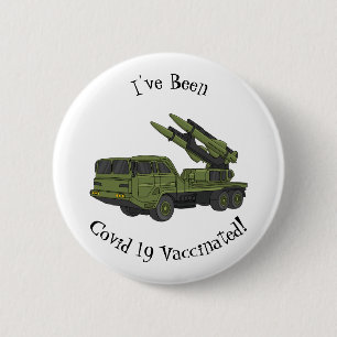 Macaron Rond 5 Cm Illustration d'un camion de missiles militaires