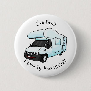 Macaron Rond 5 Cm Illustration d'un campervan heureux