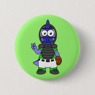 Macaron Rond 5 Cm Illustration D'Un Capteur De Baseball Parasaurolop
