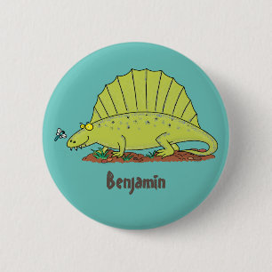 Macaron Rond 5 Cm Illustration d'un dimétrodon vert mignon