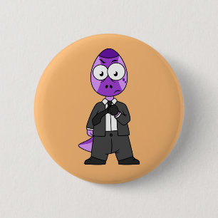 Macaron Rond 5 Cm Illustration D'Un Transporteur Pachycéphalosaure.