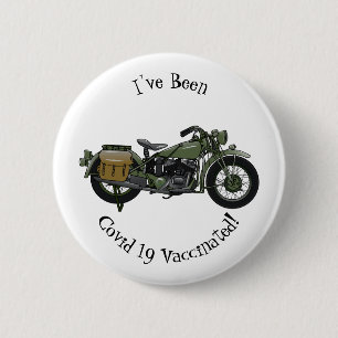 Macaron Rond 5 Cm Illustration d'une moto de croiseur militaire