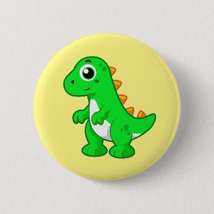Macaron Rond 5 Cm Illustration Mignonne Du Tyrannosaurus Rex.
