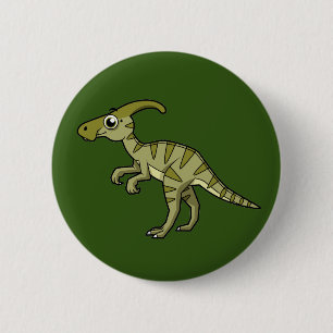 Macaron Rond 5 Cm Illustration Mignonne D'Un Parasaurolophus Dinosau