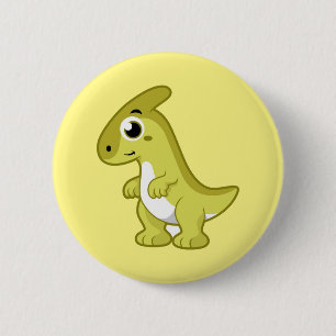 Macaron Rond 5 Cm Illustration Mignonne D'Un Parasaurolophus Dinosau