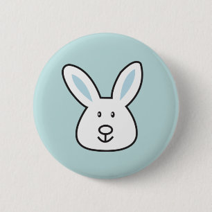 Macaron Rond 5 Cm Illustration Pastel Blue Cute Bunny de Pâques