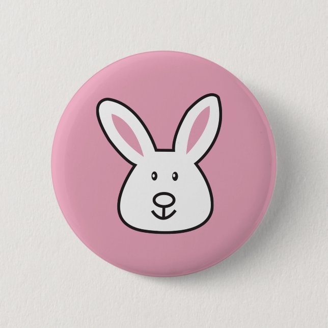Macaron Rond 5 Cm Illustration Pastel Pink Cute Bunny Pâques (Devant)