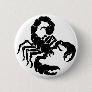 Macaron Rond 5 Cm Illustration stylisée de scorpion
