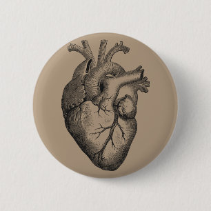 Macaron Rond 5 Cm Illustration vintage de coeur