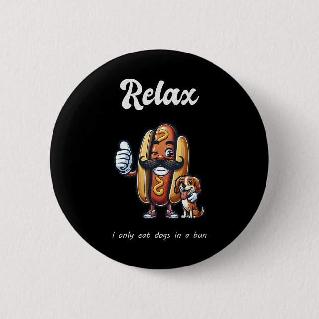 Macaron Rond 5 Cm Ils Mangent Des Chiens Chats Animaux Trump Kamala  (Devant)