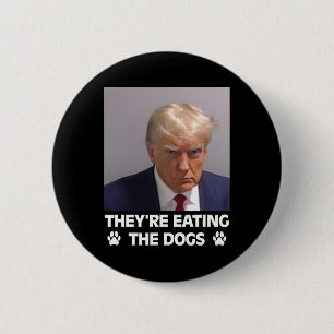 Macaron Rond 5 Cm Ils mangent les chiens Trump 2024 America Électio
