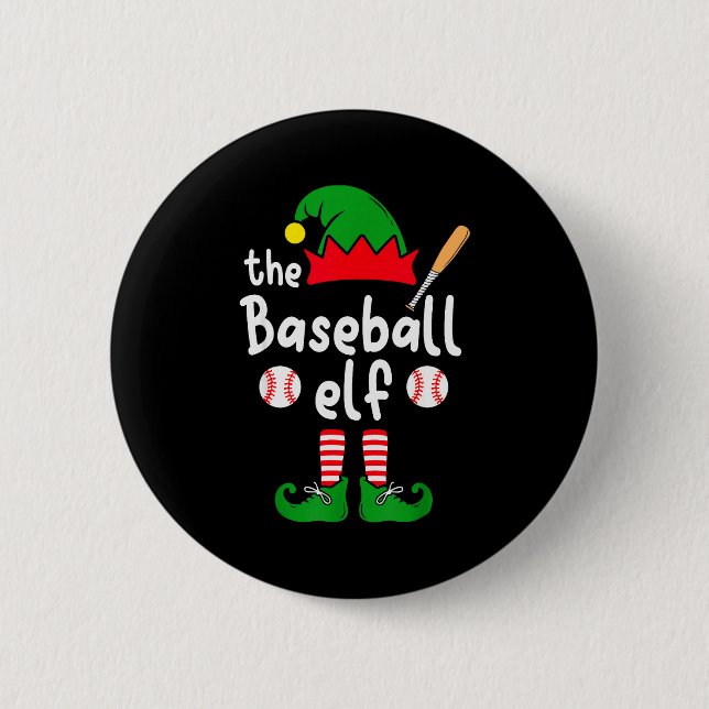 Macaron Rond 5 Cm I'm The Baseball Elf Christmas Family Matching Paj (Devant)