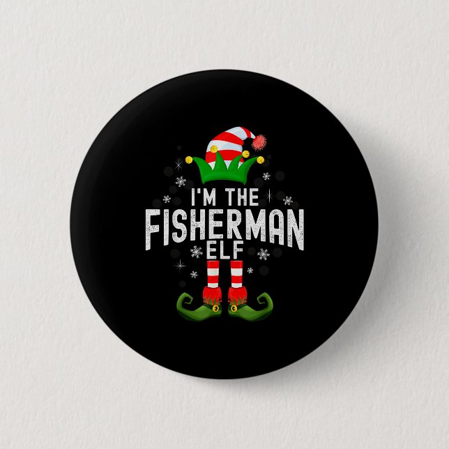 Macaron Rond 5 Cm I'm The Fisherman Elf Christmas Family Pjs Costume (Devant)
