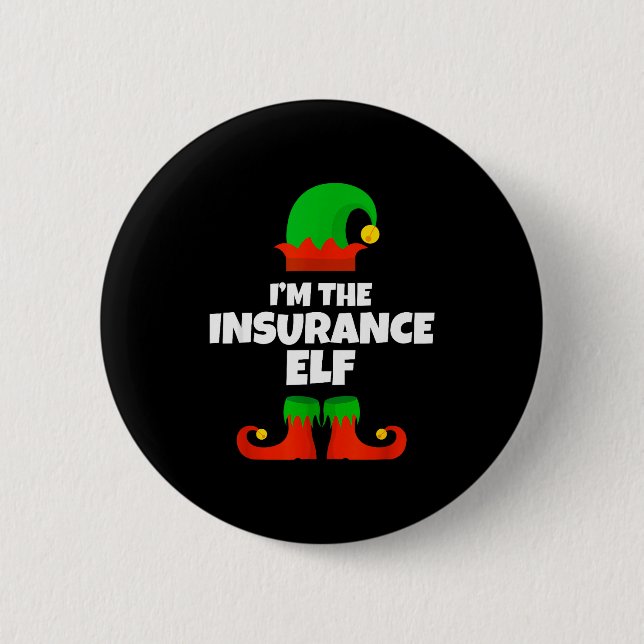 Macaron Rond 5 Cm I'm The Insurance Elf Family Pajama Christmas Funn (Devant)