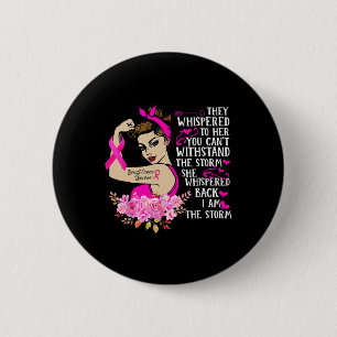 Macaron Rond 5 Cm I'm The Storm Strong Women Breast Cancer Warrior P