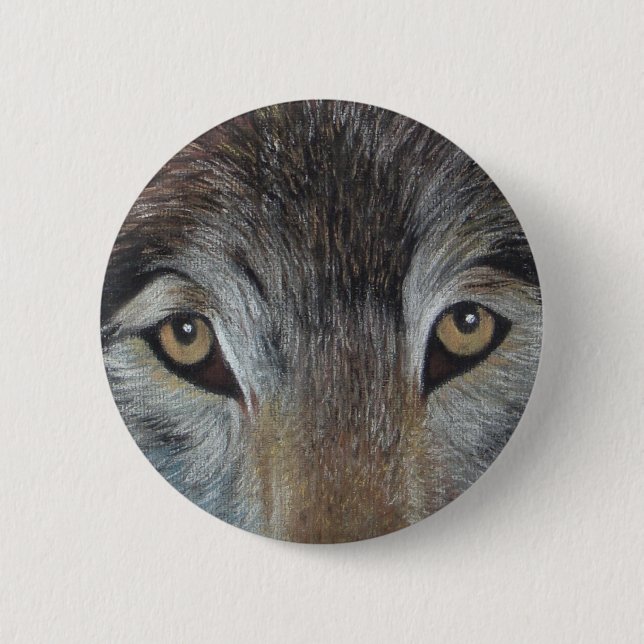 Macaron Rond 5 Cm image de loups âmes yeux la faune (Devant)