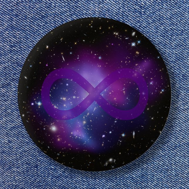 Macaron Rond 5 Cm Image d'espace violet (Purple Space Image Button)