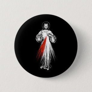 Macaron Rond 5 Cm Image sacrée de la miséricorde divine Jésus foi ca