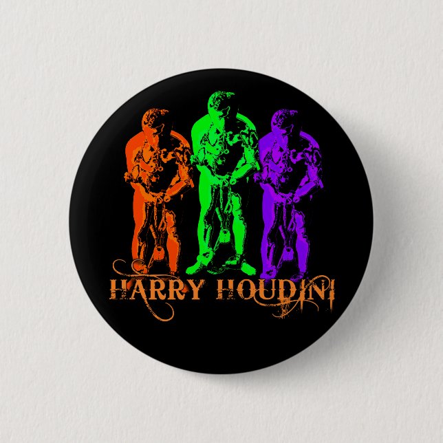 Macaron Rond 5 Cm Image triple de Harry Houdini (Devant)