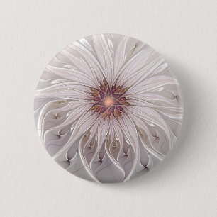 Macaron Rond 5 Cm Imaginaire Floral, Abstraite Fleur Pastel Moderne
