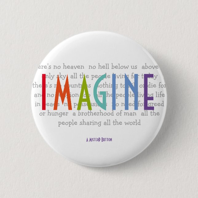 Macaron Rond 5 Cm IMAGINE - Bouton MisterP (Devant)