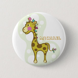 Macaron Rond 5 Cm Imbécile le caractère de girafe