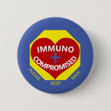 Immunocompromis - Bleu, Jaune, Bouton Coeur Rouge