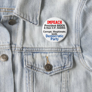 Macaron Rond 5 Cm Impeach Démocrates Biden Harris MODIFIER LES NOMS