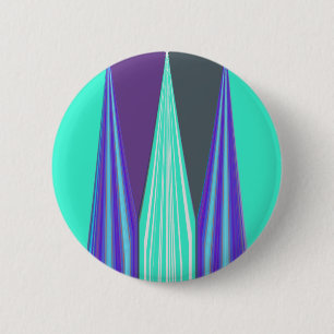 Macaron Rond 5 Cm Impression d'art chevron bleu violet cyan audacieu