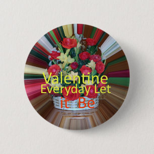 Macaron Rond 5 Cm Impression d'art de la Saint-Valentin