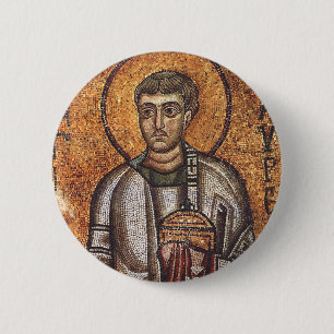 Macaron Rond 5 Cm Impression d'art mosaïque orthodoxe Saint-Laurent