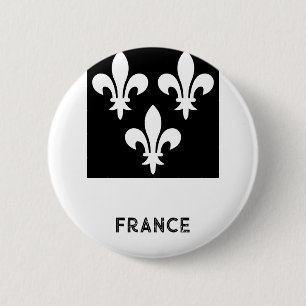 Macaron Rond 5 Cm Impression héraldique de la France médiévale en ar