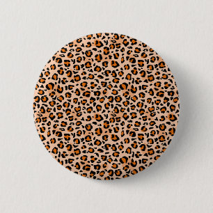 Macaron Rond 5 Cm Impression léopard orange et marron