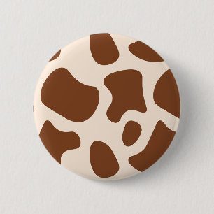 Macaron Rond 5 Cm Impression vache rose et marron